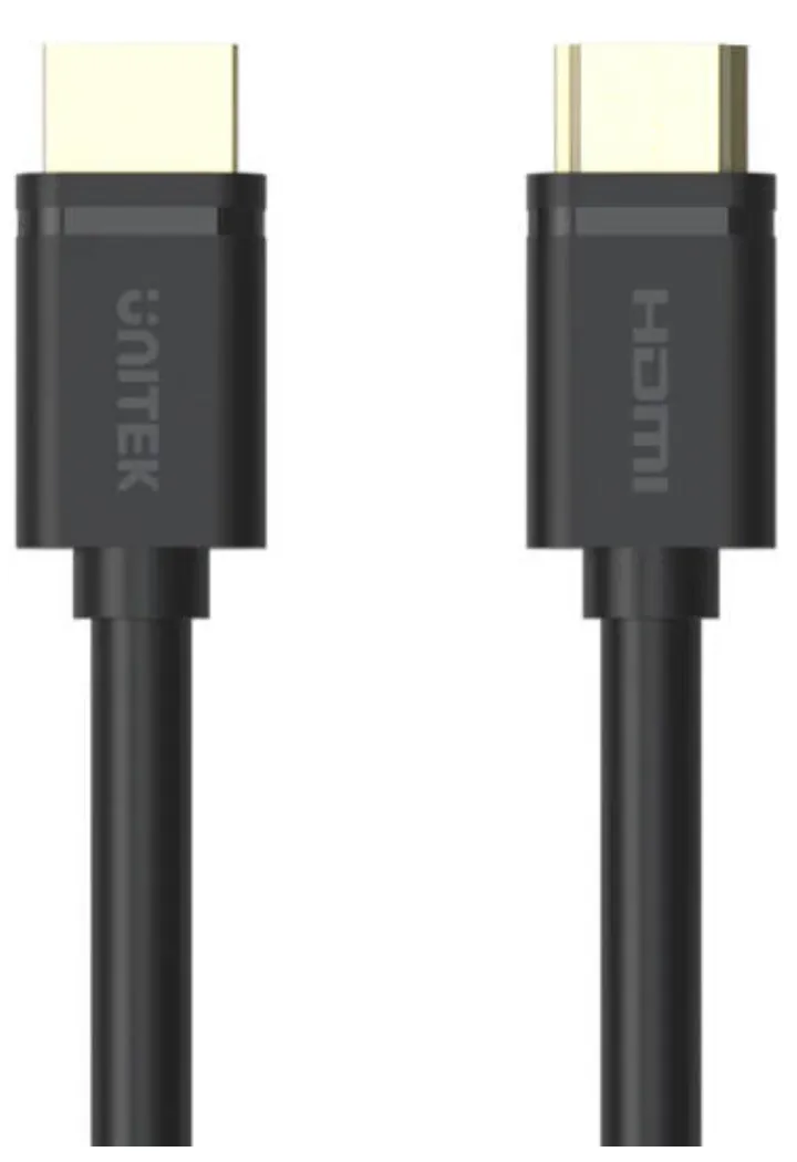 Unitek 4K 60Hz High Speed HDMI Cable, 4K 60Hz UHD Resolution, Supports 3D Display, Twisted Pair Cabling Technology, Gold-Plated, Fine Copper Wire, 1M Cable Length, Black | Y-C136M 3