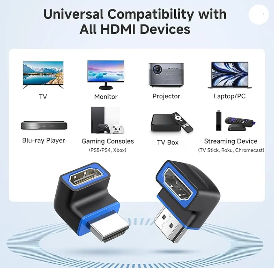 Unitek Cable Matters Combo-Pack 8K HDMI Right Angle Adapter Set A1047ABK03