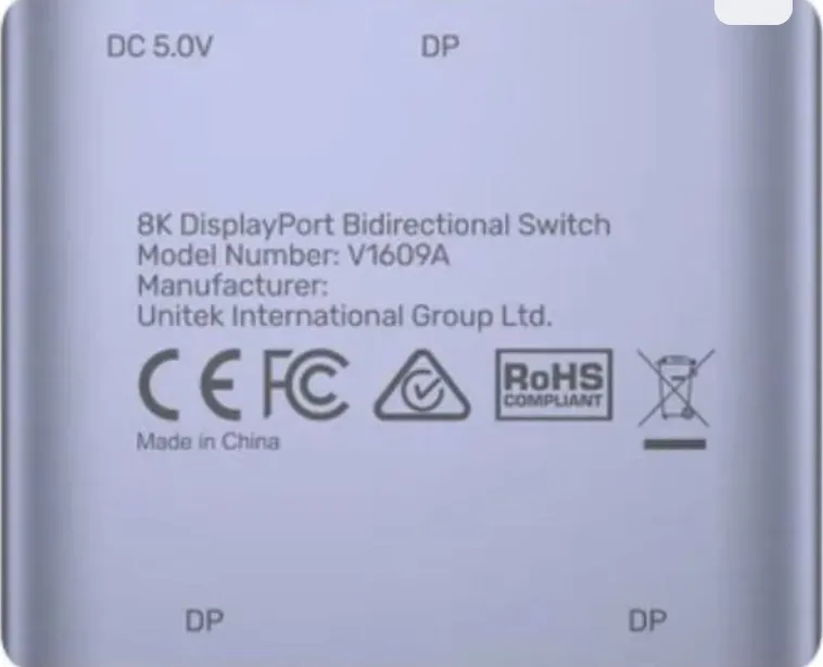 Unitek DisplayPort Bi-Directional Switch - V1609A