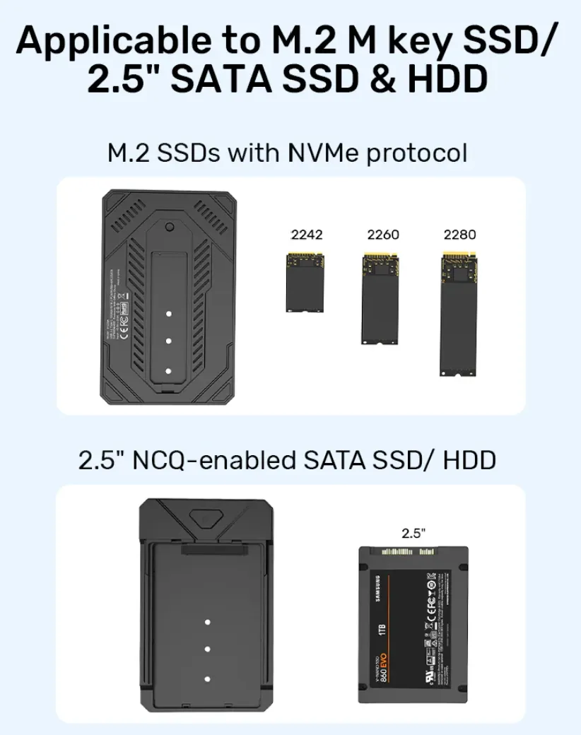 UNITEK M.2 NVMe & SATA SSD Enclosure S1229CBK01 3