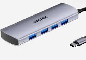 UNITEK uHUB Q4 4-in-1 10Gbps USB-C Hub H1112EGY01