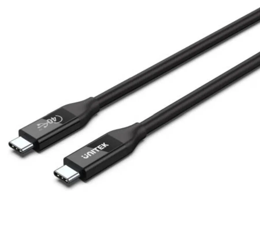 Unitek USB 4 USB-IF Certified 100W PD Fast Charging Cable, 40Gbps Data Transfer, 8K@60Hz Resolution, 100W Power Delivery, 0.8M Cable Length, Black | C14100BK-0.8M