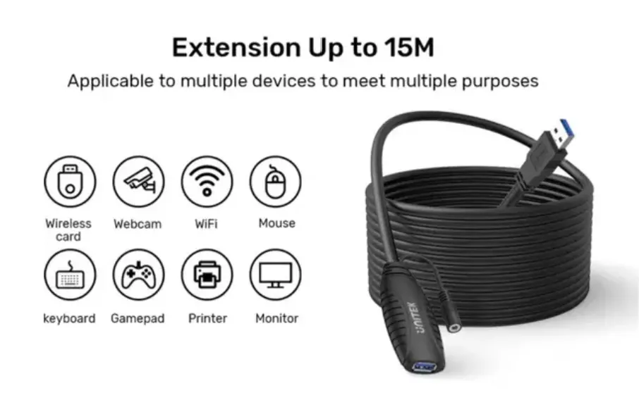 Unitek USB 5Gbps Extension Cable 15m Black – Y-3003C 3