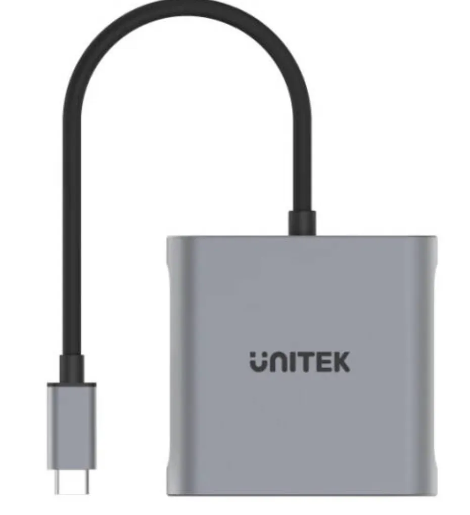 Unitek USB-C to Dual HDMI 4K Adapter, Up to 4K@60Hz Dual Output, Stream with HDCP2.2, Multi-Stream Transport, 15cm Cable Length, Space Grey | V1404B