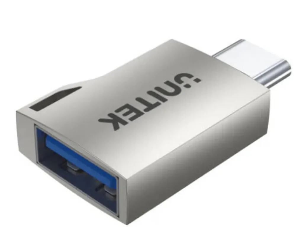 Unitek USB-C to USB-A OTG Adapter, USB3.0 5Gbps SuperSpeed, Supports OTG (On-The-Go) Function, Zinc-Alloy Housing, Silver | A1025GNI