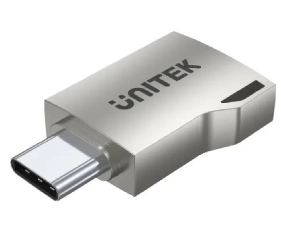 Unitek USB-C to USB-A OTG Adapter, USB3.0 5Gbps SuperSpeed, Supports OTG (On-The-Go) Function, Zinc-Alloy Housing, Silver | A1025GNI