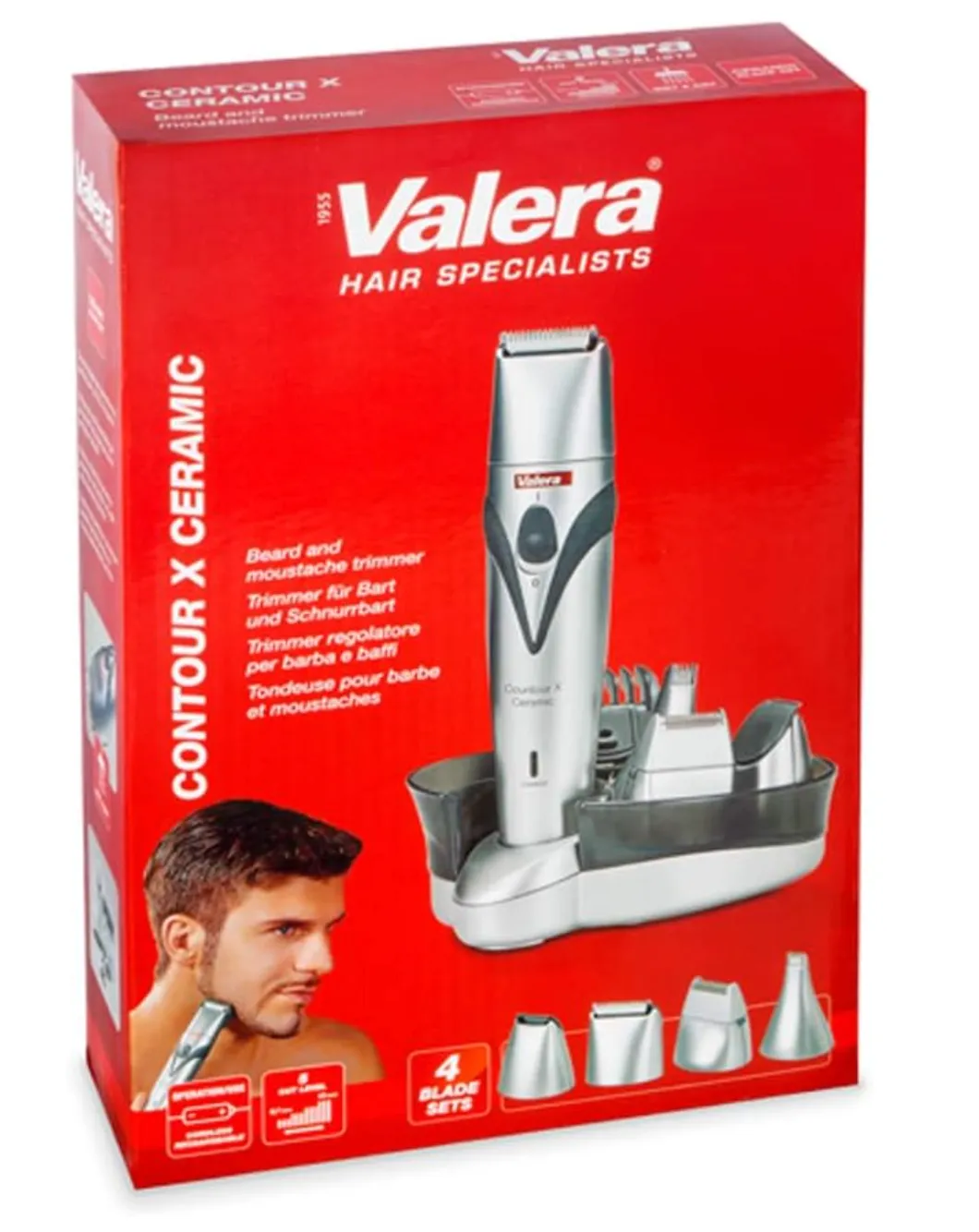 Valera 625.01,Valera Contour X Ceramic - Beard & Moustache Trimmer, Grey, 4