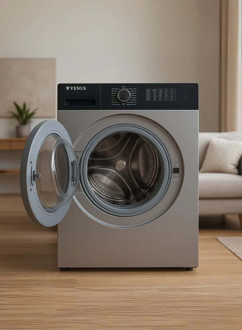 Venus 7Kg Front Load Fully Automatic Washing Machine With Inverter Motor, 1200 RPM, 14 Wash Programs, Digital Display & Quick Wash VW708SD Dark Silver 3