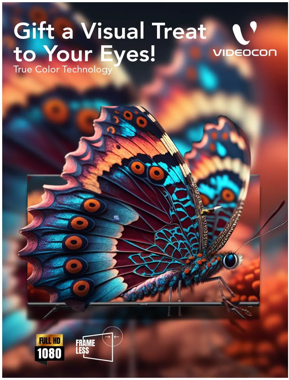 Videocon 43 Inch Edgeless Full HD Smart Google TV | Hey Google Voice Remote | Bluetooth | Chromecast Built-in | Quad Core Processor | Latest Google Edition - E43ELGT1100 4