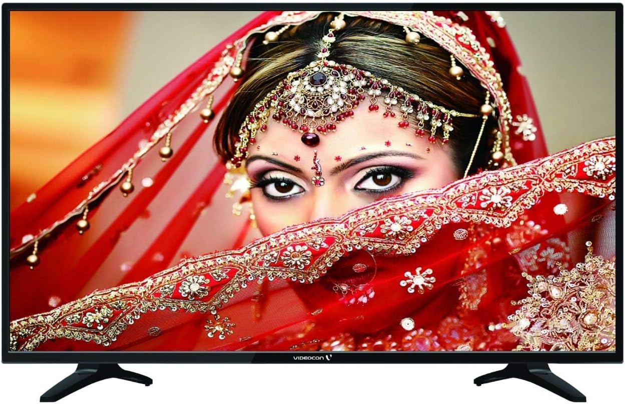 Videocon LEDE43DM1100 43-Inch Full HD Smart LED TV, 1920 × 1080 Resolution, Built-In Wi-Fi, Screen Mirroring, Built-In Speakers, Remote Control and Free Basic Wall-Mount Bracket, Black