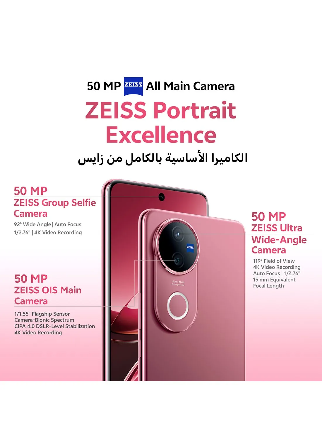 Vivo V50 5G 12GB RAM 512GB Storage Dual SIM Smartphone – ZEISS Camera System, AMOLED Display, AI Features, Fast Charging, Premium Design, 3