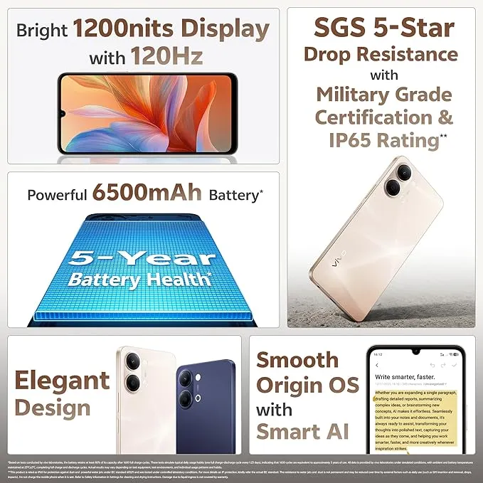 Vivo Y05 4G 4GB RAM 64GB Storage Dual SIM Smartphone – Large Display, Long-Lasting Battery, AI Camera 2