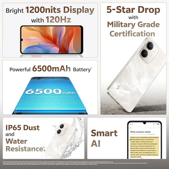 Vivo Y11 5G 4GB RAM 64GB Storage Dual SIM Smartphone – Large Display, AI Camera, Long-Lasting Battery, 5G Connectivity, 2