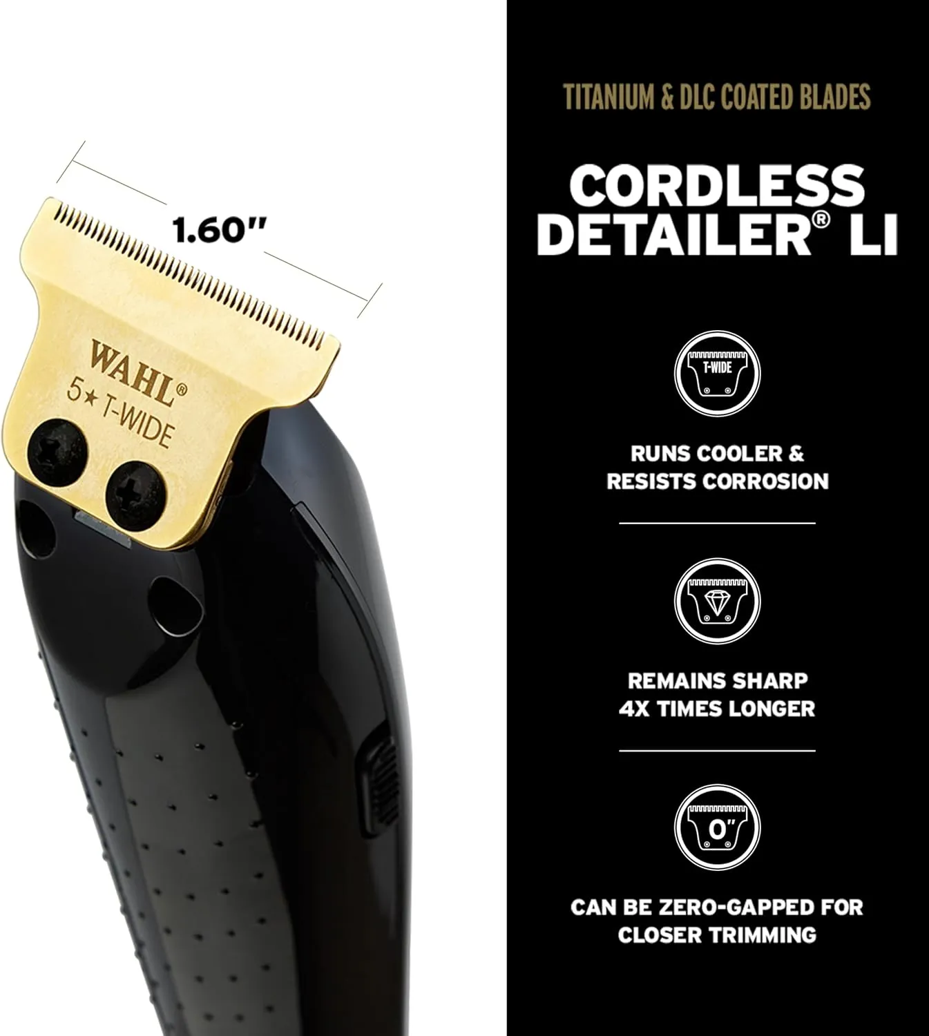 Wahl 5 Star Cordless Barber Combo™ - Titanium & DLC Coated Blades, Magic Clip & Detailer Li, 1 Count 2