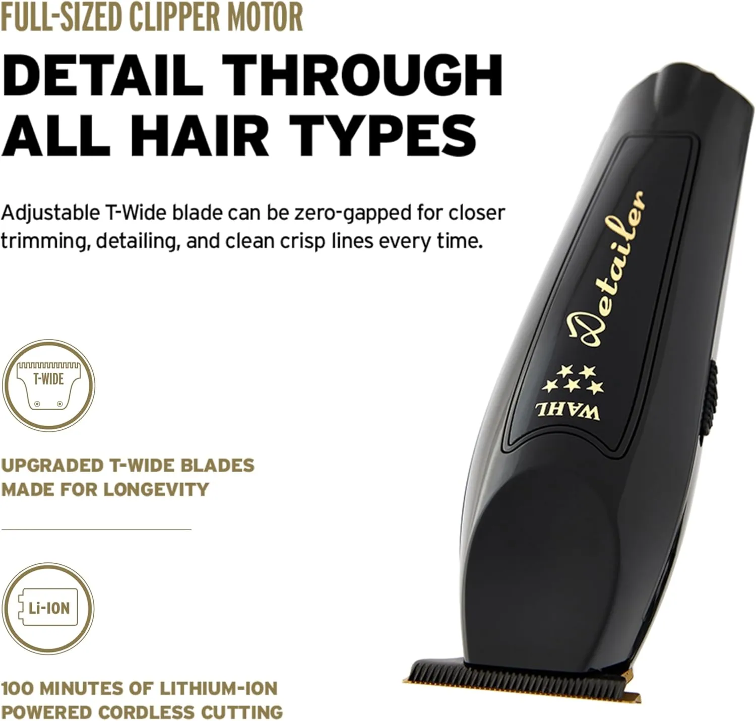 Wahl 5 Star Cordless Barber Combo™ - Titanium & DLC Coated Blades, Magic Clip & Detailer Li, 1 Count 3