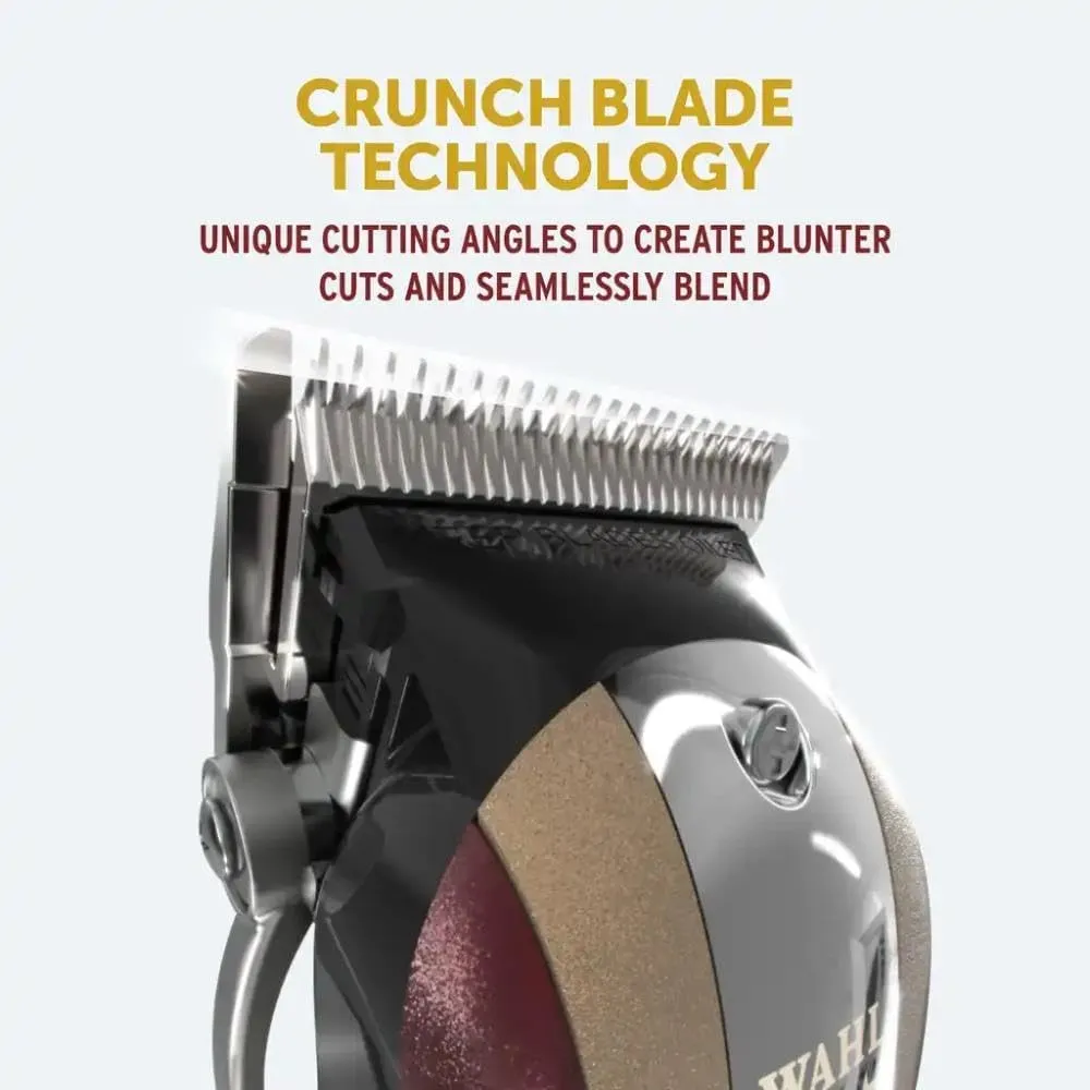 WAHL 5 Star Legend Professional Hair Clippers Professional Hair Cutting Kit Adjustable Taper Lever Notched Blade Wedge Blades Cordless Barber Supplies Red 4