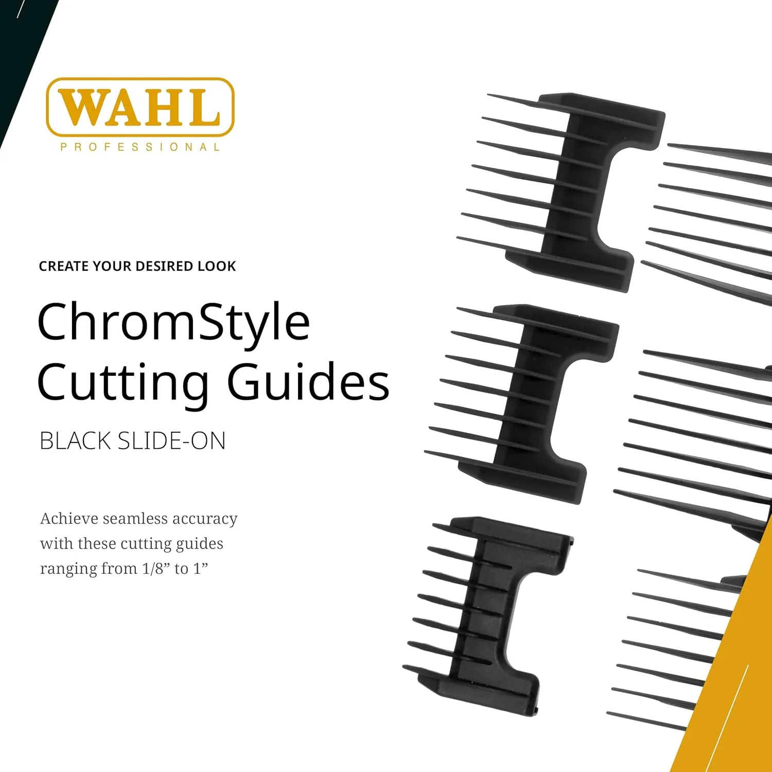 WAHL Plastic Comb Attachments for Arco/Adelar and Bravura, Black KM1881-7170 2