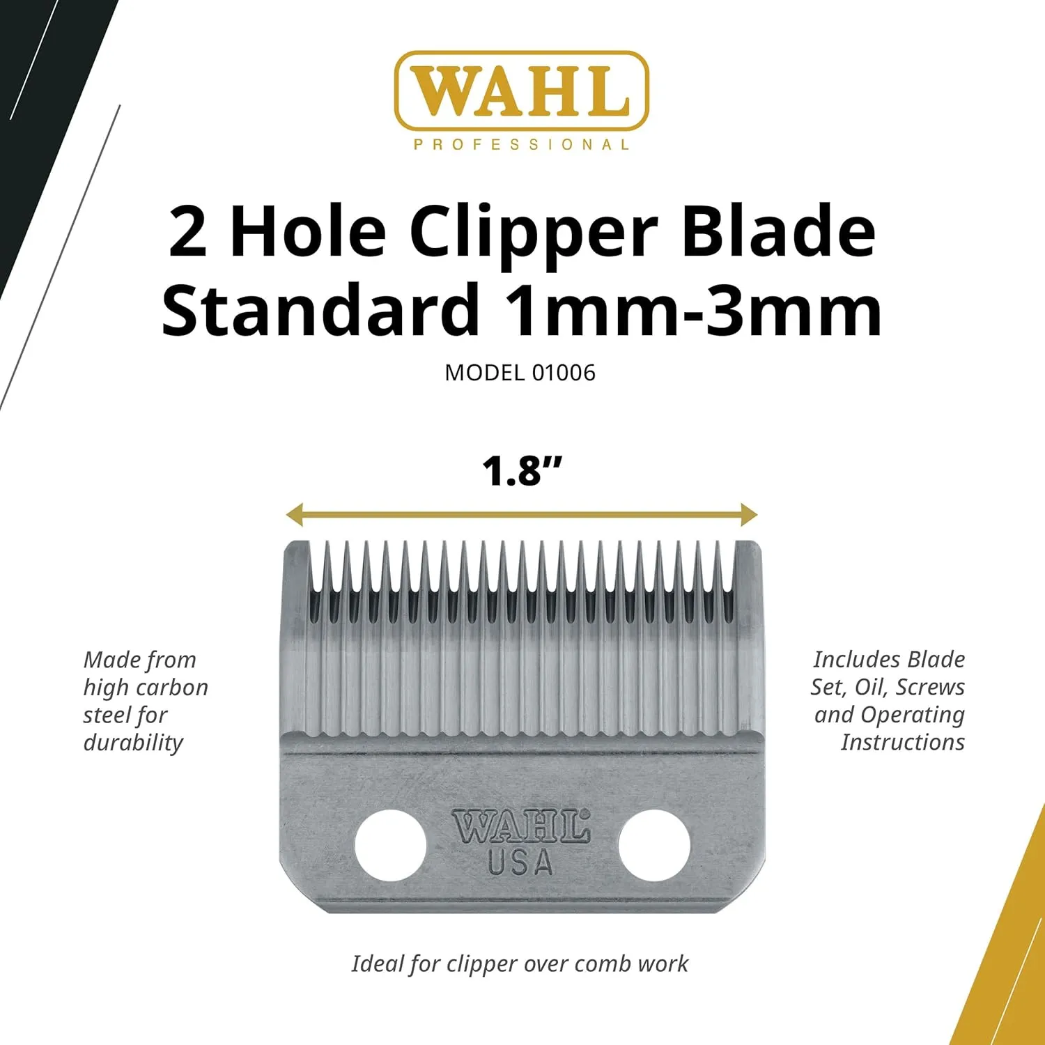 WAHL Professional 2-Hole Clipper Blade 1006 for Men - 1 Pc 2