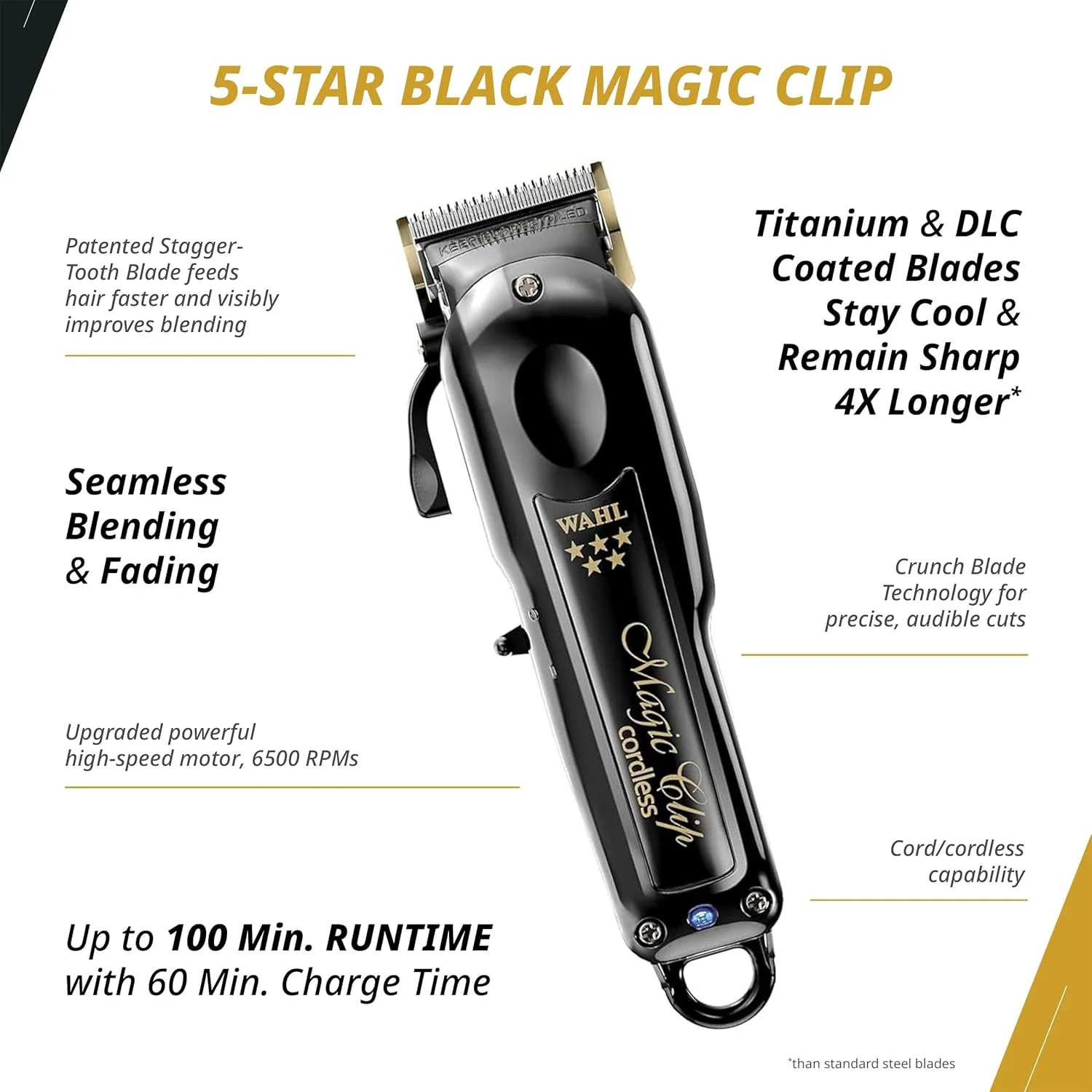 Wahl Professional Cordless Barber Combo, Magic Clip & Detailer Li, Lithium-Ion Battery, 100-Minute Run Time 3