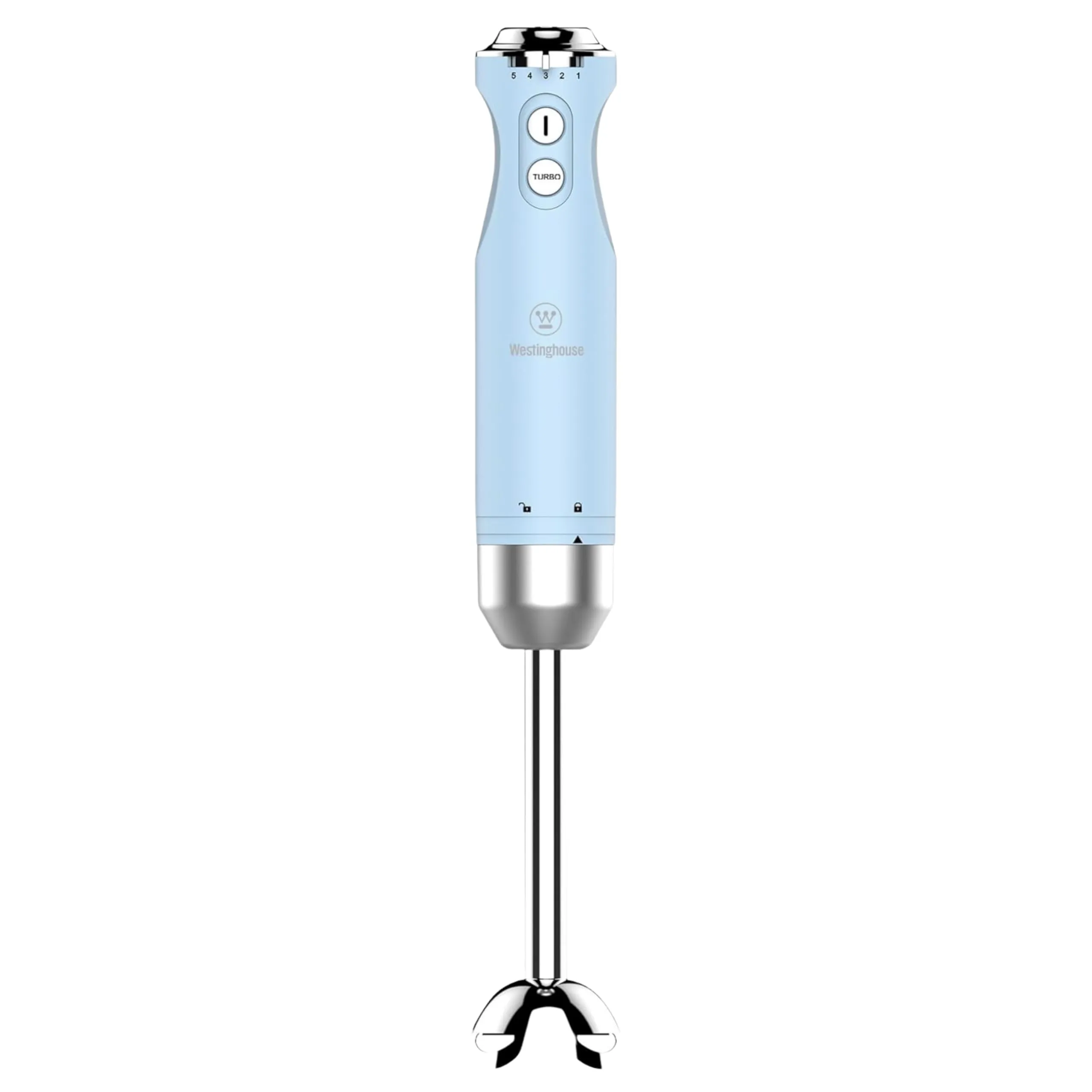 Westinghouse Retro Hand Blender WKHBS270UBU, 600W, 5 Speeds with Turbo, Stainless-Steel Immersion Shaft, Soft-Grip Handle, Blue