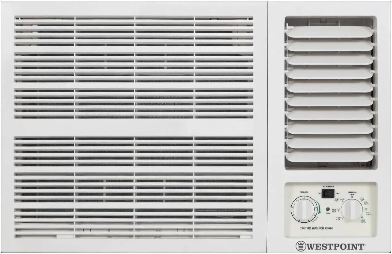 Westpoint 1.5 Ton 18000BTU T3 Rotary Window Air Conditioner Auto Swing Function 3 Fan Speed Level 3 Cooling Mode R410A Refrigerant HxWxD 43x66x68 cms WWT-1823LTYA