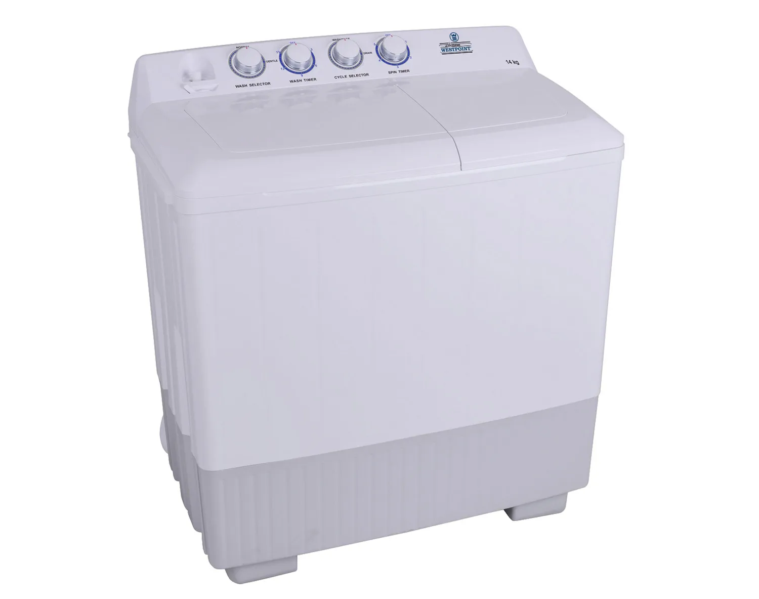 Westpoint 14Kg Twin Tub Semi-Automatic Washing Machine With Spin Efficiency, Powerful Pulsator & Rust Proof Body WTX-1417 White 2
