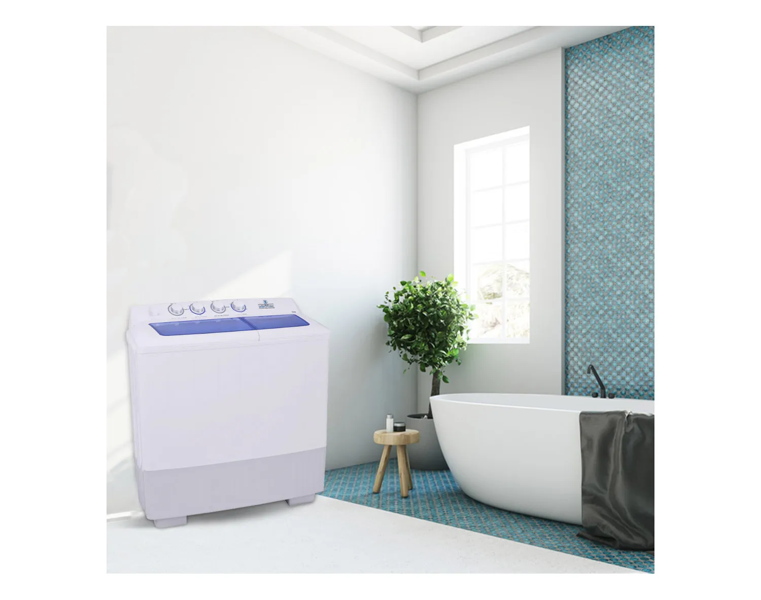 Westpoint 14Kg Twin Tub Semi-Automatic Washing Machine With Spin Efficiency, Powerful Pulsator & Rust Proof Body WTX-1417 White 3