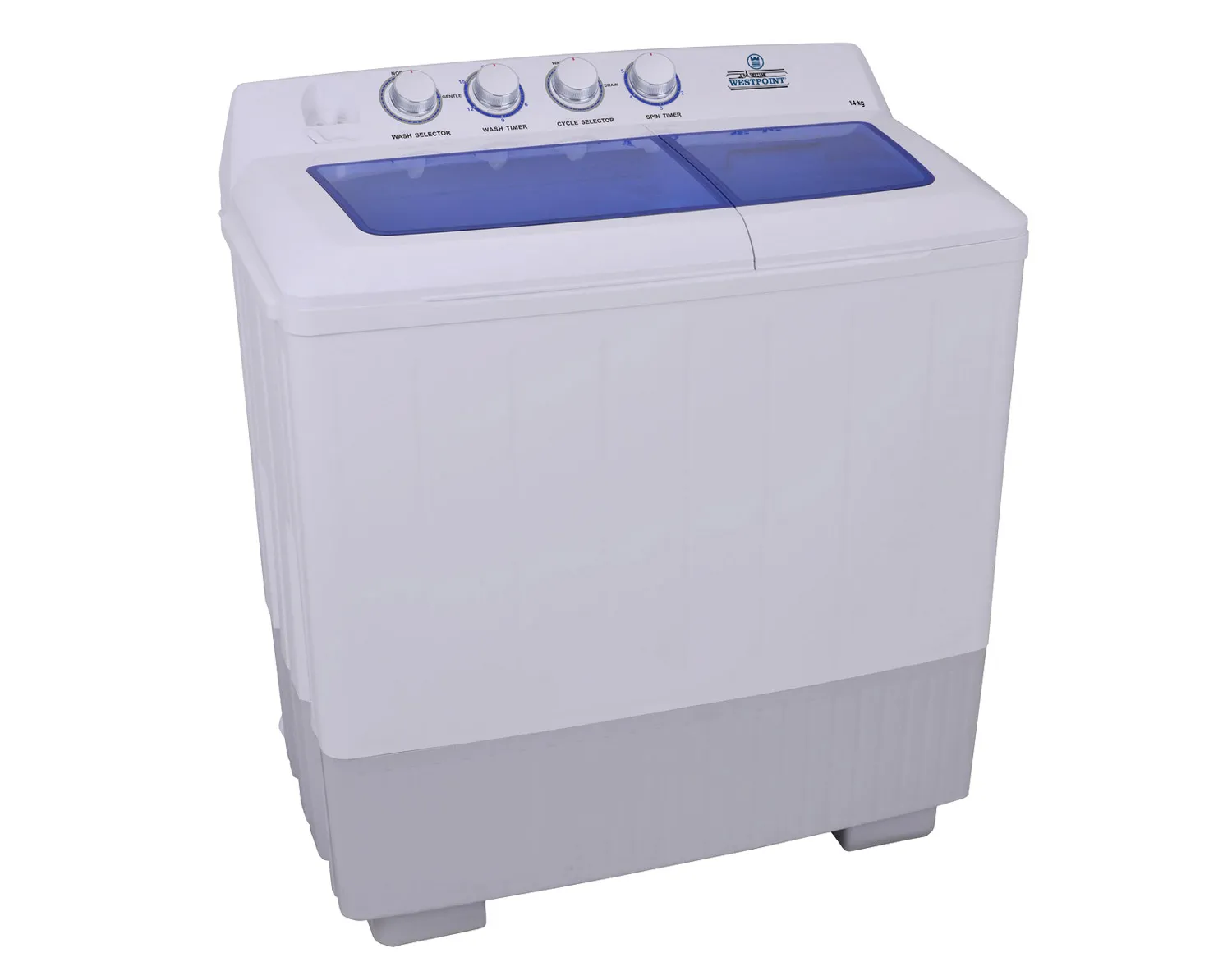 Westpoint 14Kg Twin Tub Semi-Automatic Washing Machine With Spin Efficiency, Powerful Pulsator & Rust Proof Body WTX-1417 White 5