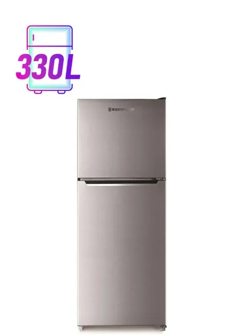 Westpoint 300L Double Door Top Mount Refrigerator With No Frost Cooling, Fresh Zone Compartment, Built-in Condenser & LED Light WNN-3023ERI Silver