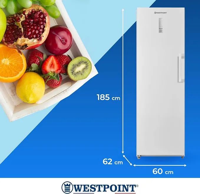 Westpoint 332L Dual Function Upright Freezer Convertible To Refrigerator With LED Display, Fast Freezing & 5 Drawers WVM3325EI Silver