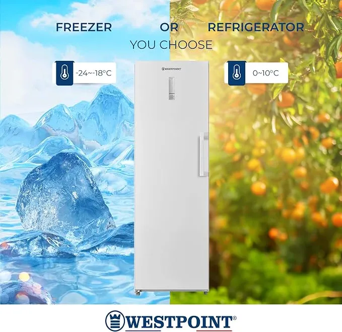 Westpoint 332L Dual Function Upright Freezer Convertible To Refrigerator With LED Display, Fast Freezing & 5 Drawers WVM3325EI Silver 4
