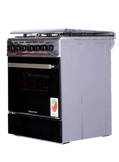 Westpoint 60×60cm Freestanding 4 Burner Gas Cooker With Gas Oven, Rotisserie Grill, Auto Ignition & Full Flame Failure Safety WCE-6060FS Stainless Steel 3