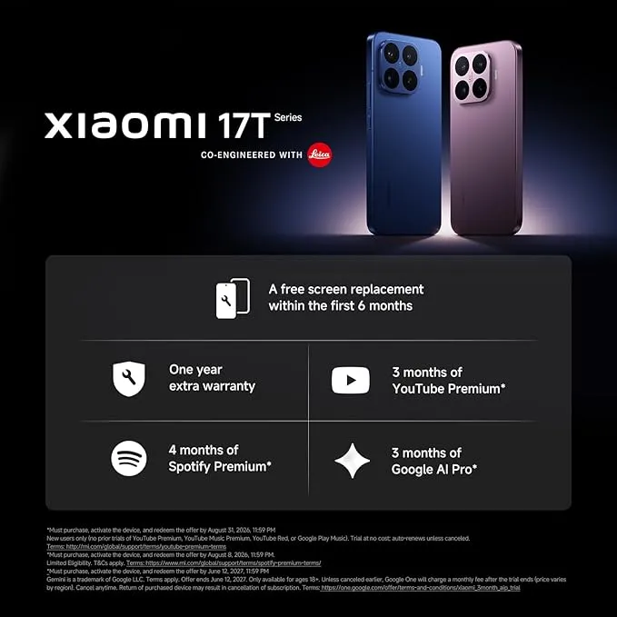Xiaomi 17T Pro 12GB RAM 512GB Storage Dual SIM Smartphone – Flagship AMOLED Display, AI Triple Camera, Ultra-Fast Charging, Premium Performance 3