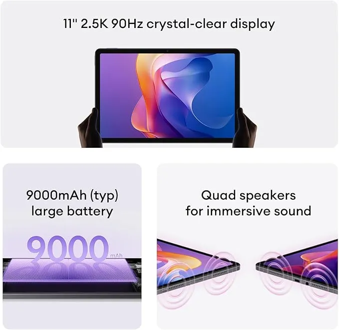 Xiaomi Pad 2 4GB RAM 128GB Storage Tablet – High Resolution Display, Powerful Processor, Quad Speaker Sound, Wi-Fi Tablet, Black 3
