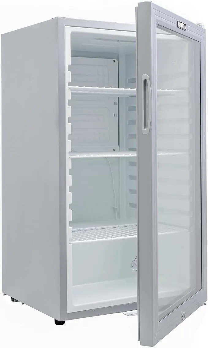 Yamada Glass Door Refrigerator 85L Single Door Chiller YCC90G Silver Grey