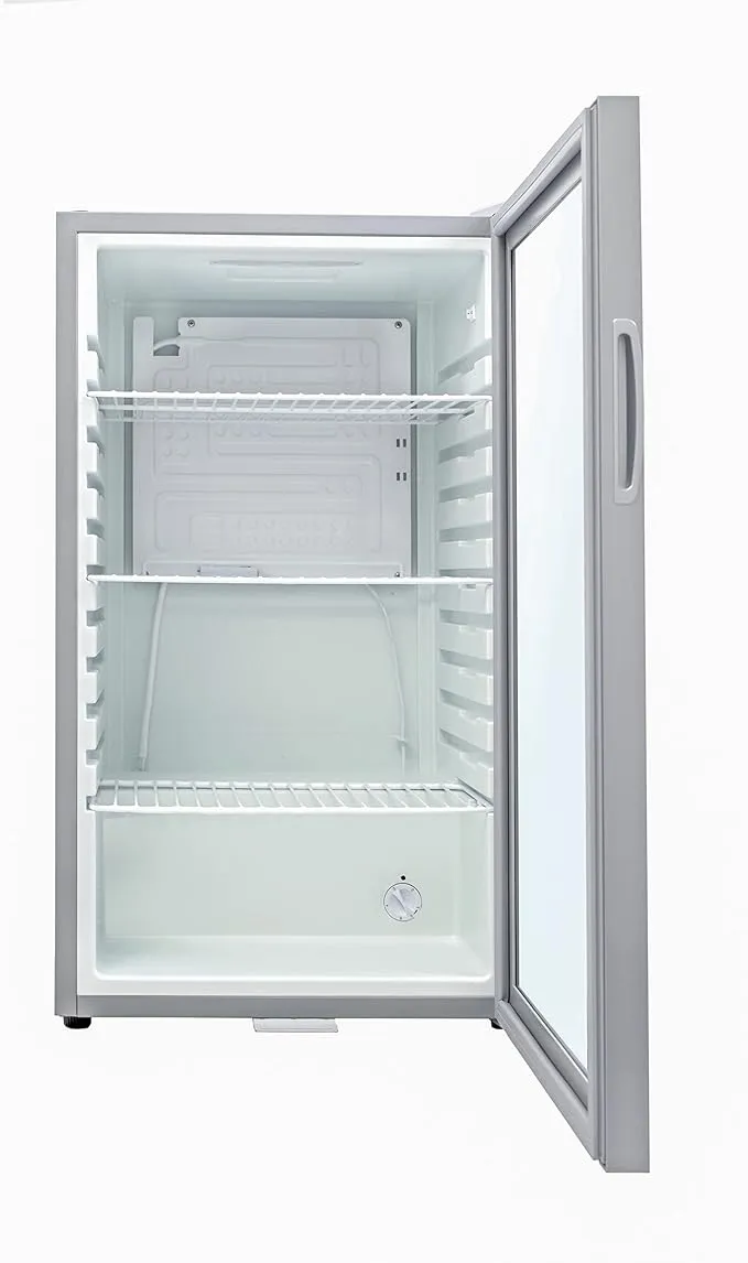 Yamada Glass Door Refrigerator 85L Single Door Chiller YCC90G Silver Grey 4