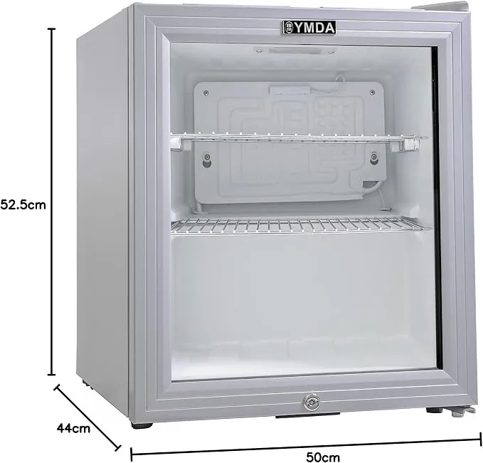 Yamada Mini Glass Door Refrigerator 49L Single Door Chiller YCC60G Silver Grey 4